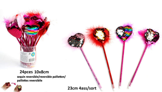 STYLO COEUR PAILLETTE X 24 PCS (BG39489) 240