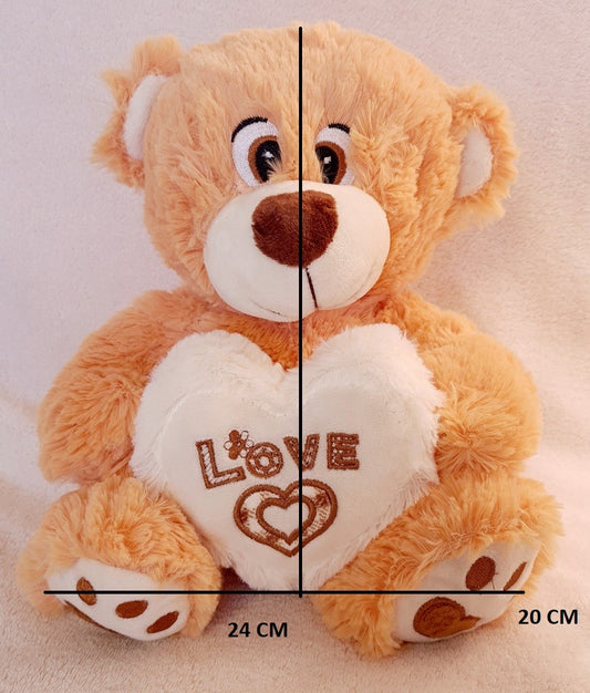 PELUCHE OURS MARRON COEUR 25CM (MJ30134) 48