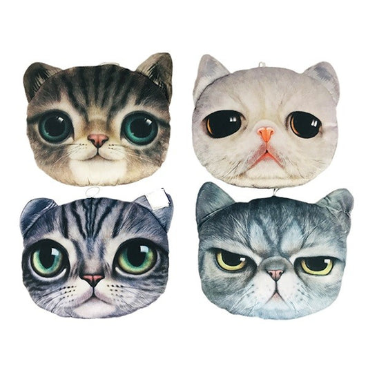 PELUCHE COUSSIN TETE DE CHAT 30 CM X4PCS (MJ3837) 56